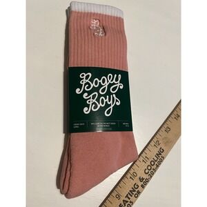 Bogey Boys Essential Crew Socks NEW Pastel Pink Men 9-12 Macklemore Golf Preppy